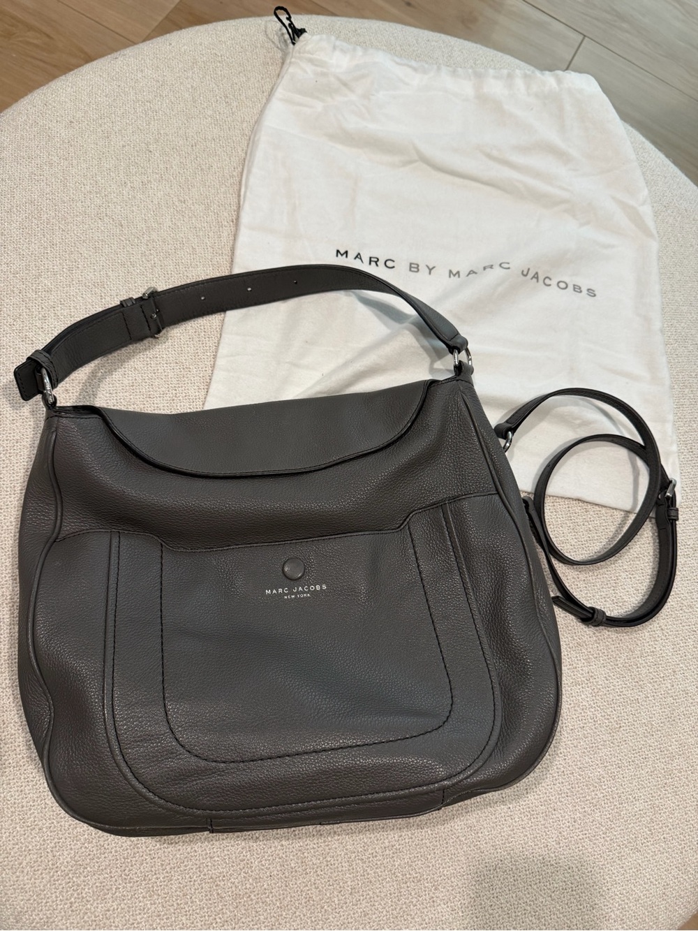 Marc by Marc Jacobs Dark Brown Pebbled Leather Shoulder Bag